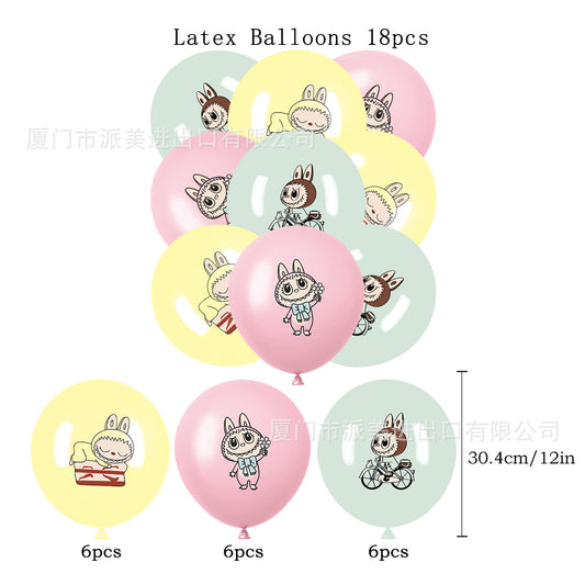 LABUBU Balloons 9 ps 12" Latex Happy Birthday Party Fun KIDS DECOR AU