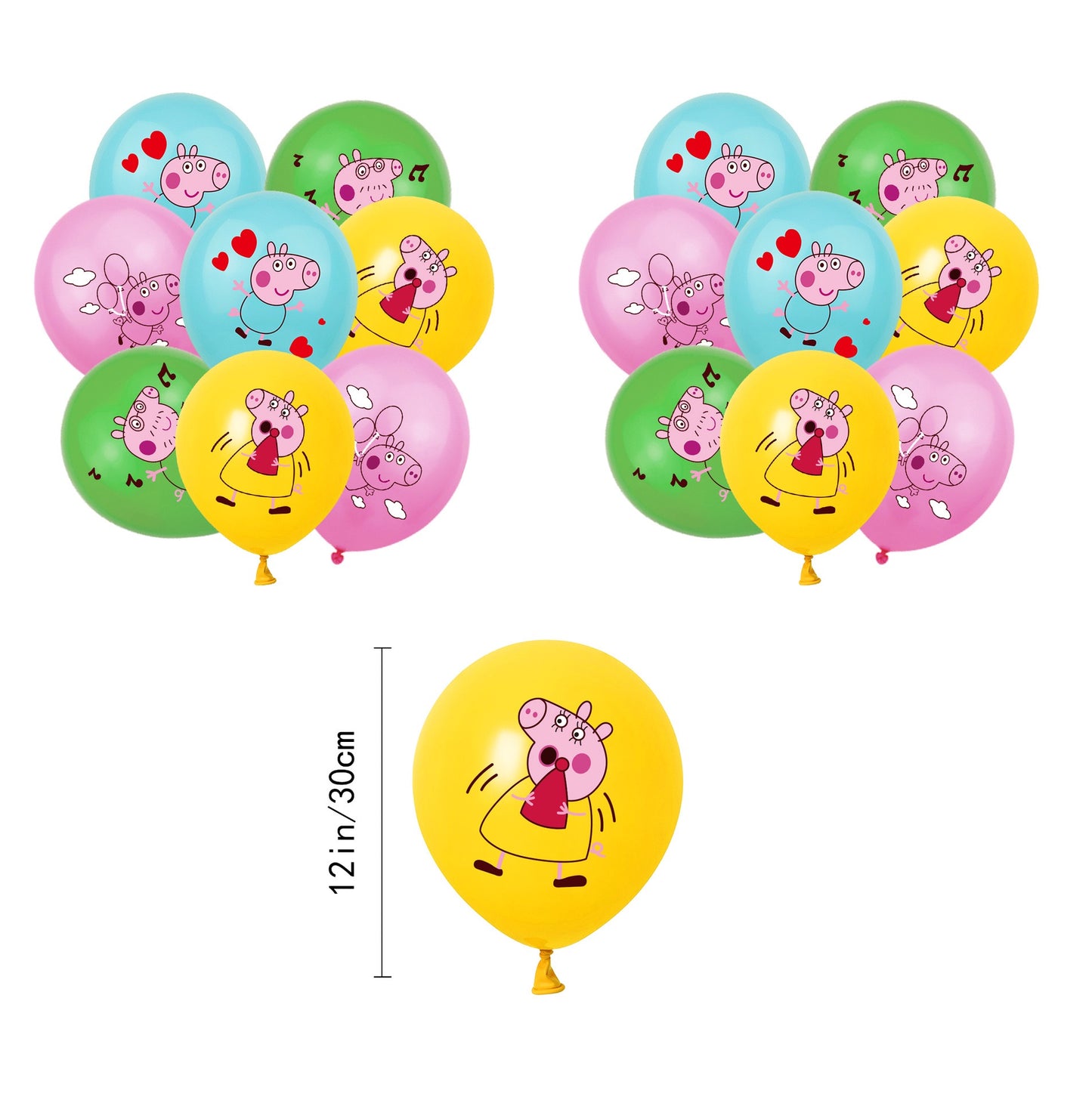 Peppa pig Balloons 8 ps 12" Latex Happy Birthday Party Fun KIDS DECOR AU