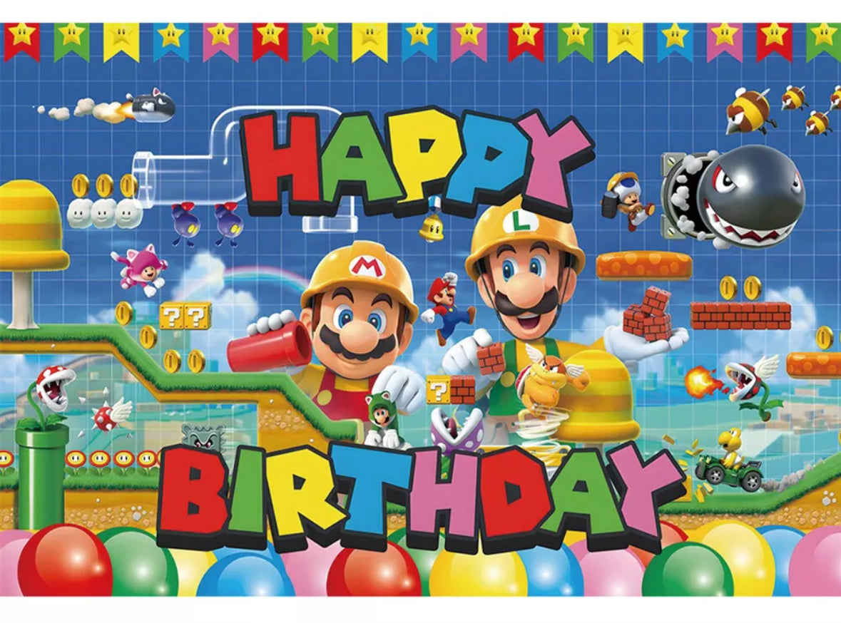 super mario Kids Birthday Photography Backdrop Studio Background AU STOCK