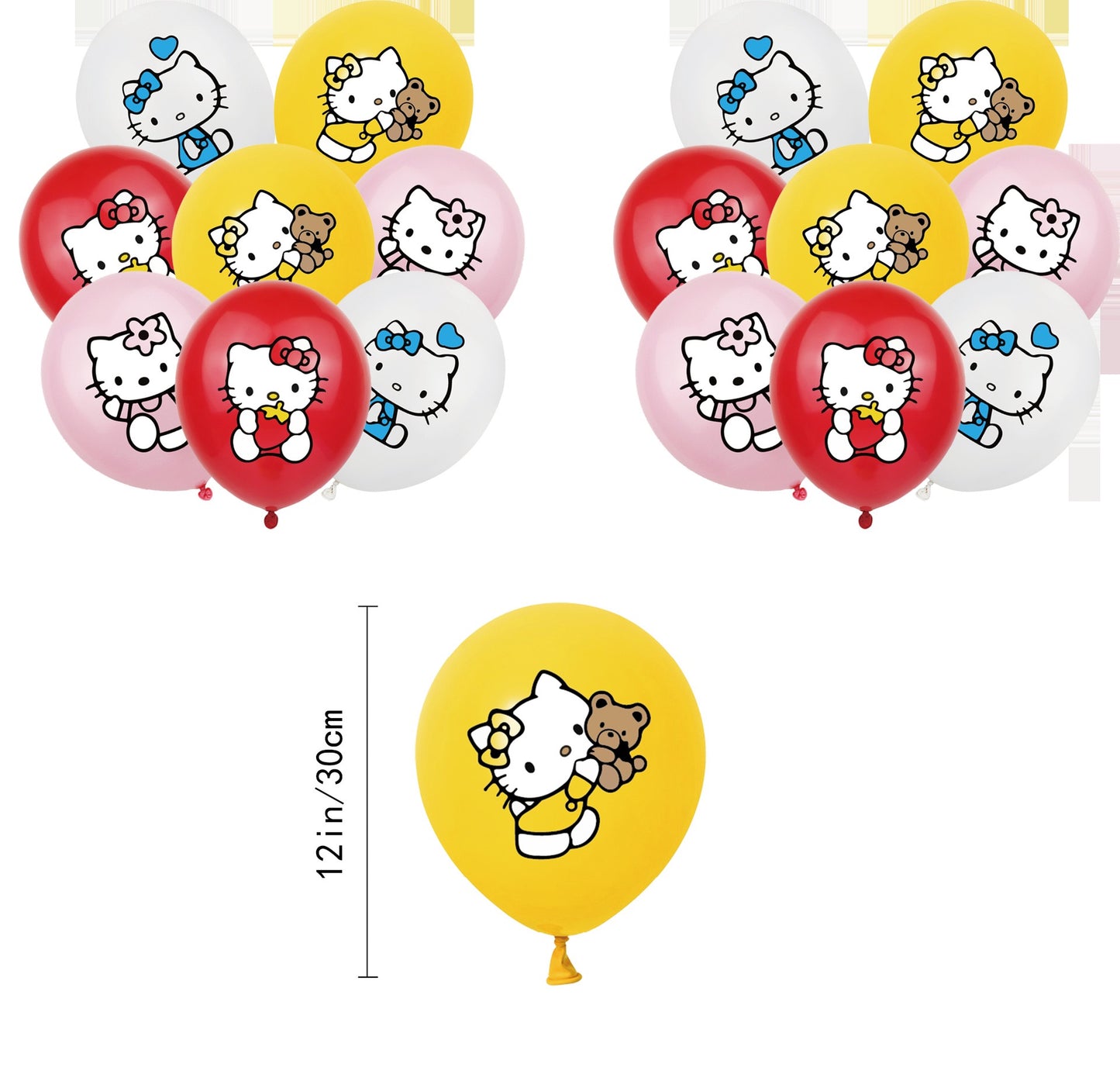 hello kitty Balloons Happy birthday KIDS banner party decor cake topper