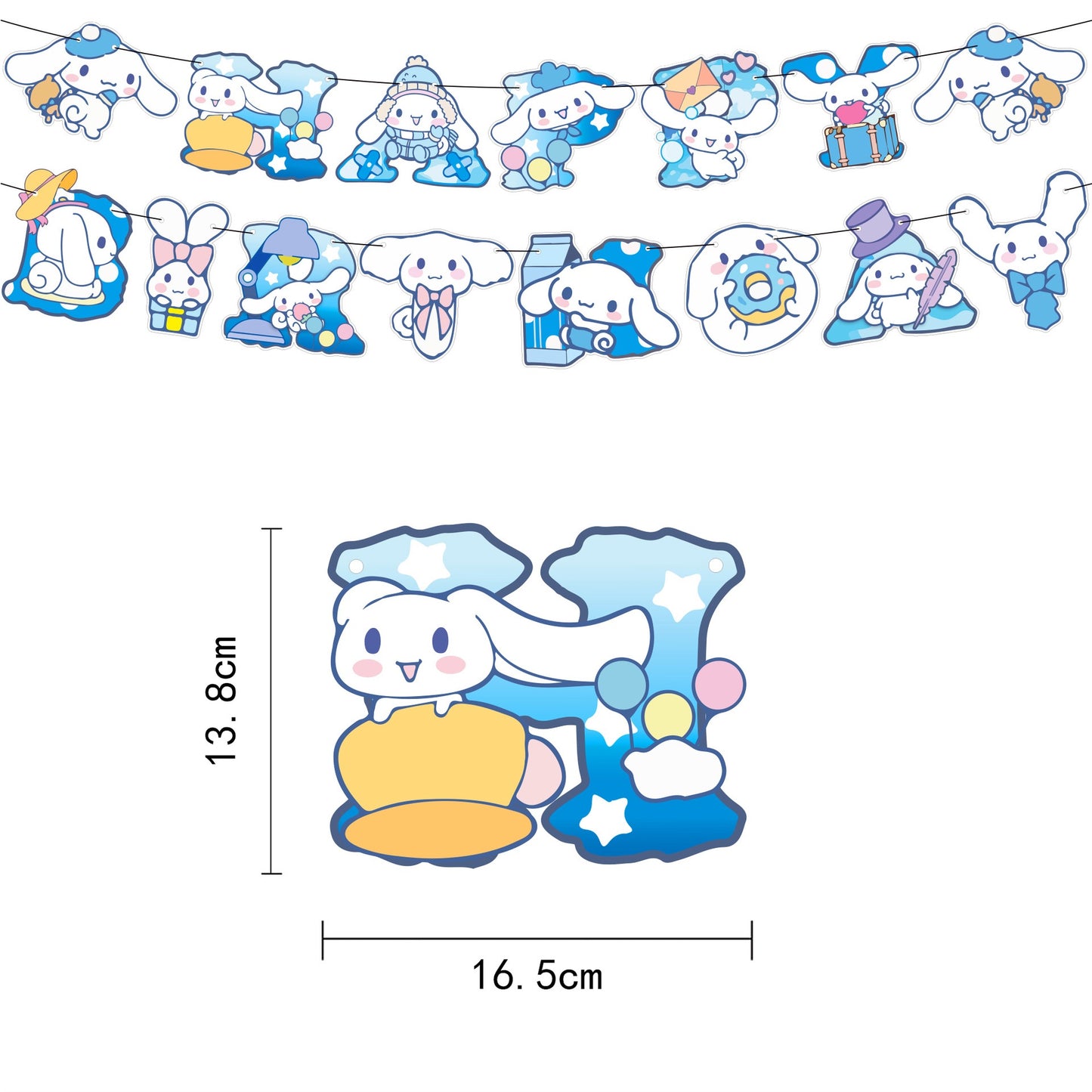 Cinnamoroll Balloons Happy birthday KIDS banner party decor cake topper