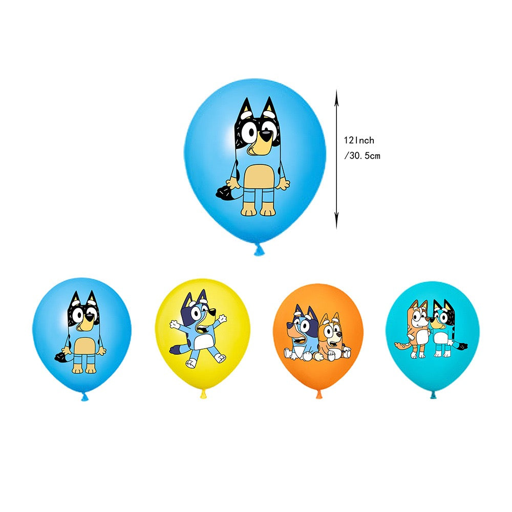 Bluey Balloons 8 ps 12" Latex Happy Birthday Party Fun KIDS DECOR AU dogs blue
