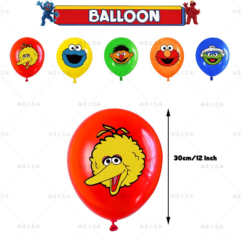 Sesame Street Balloons Happy birthday KIDS banner party decor cake topper