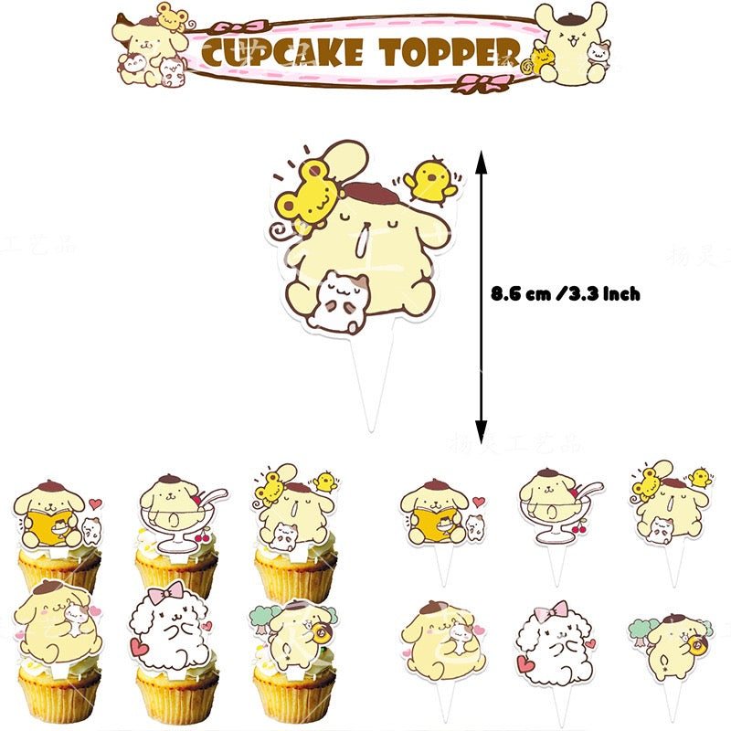 Pompompurin Balloons Happy birthday KIDS banner party decor cake topper