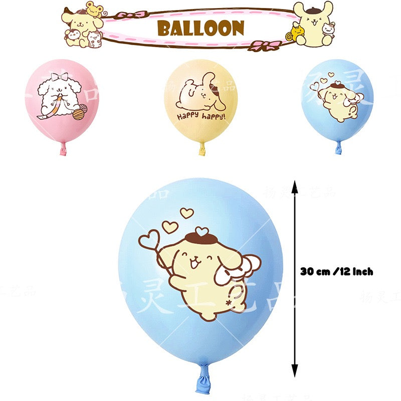 Pompompurin Balloons Happy birthday KIDS banner party decor cake topper