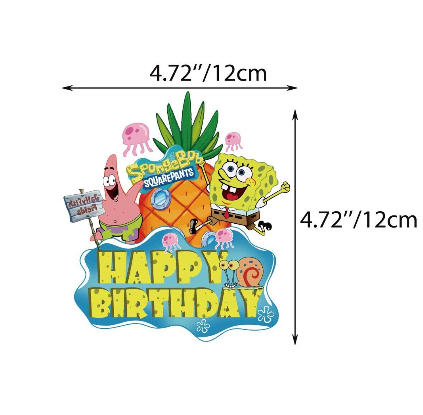 SpongeBob Balloons Happy birthday KIDS banner party decor cake topper