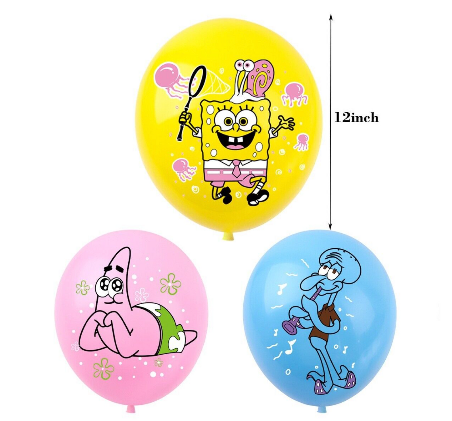 SpongeBob Balloons 12 ps 12" Latex Happy Birthday Party Fun KIDS DECOR AU STOCK