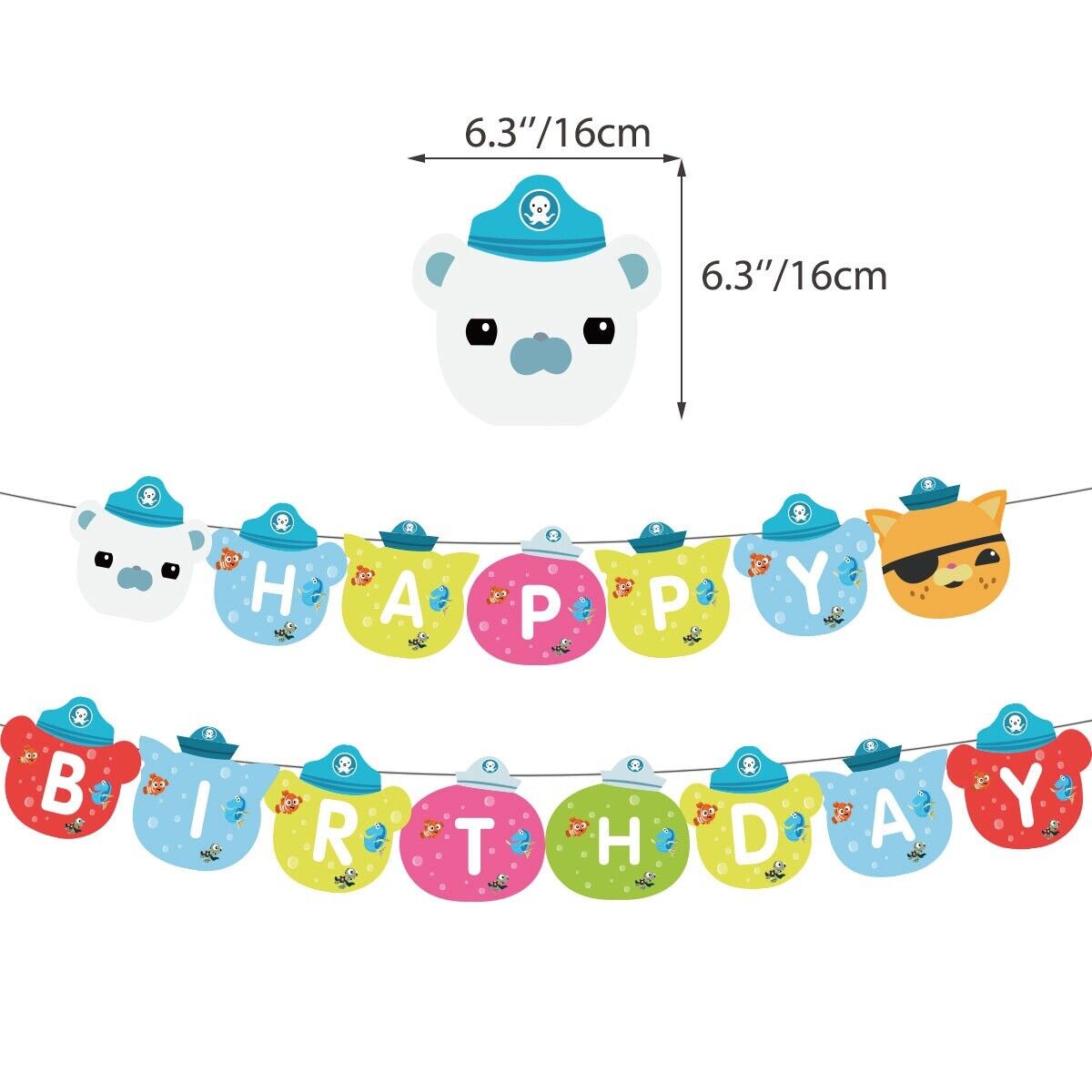 octonauts Balloons Happy birthday KIDS banner party set decor cake topper AU