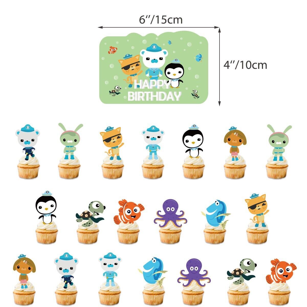 octonauts Balloons Happy birthday KIDS banner party set decor cake topper AU
