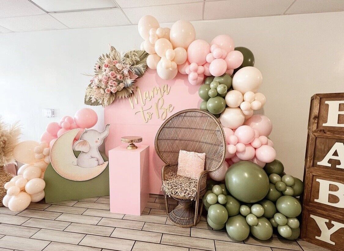AU Balloon Arch Garland Wedding Party Birthday Green Pinkbeige deco