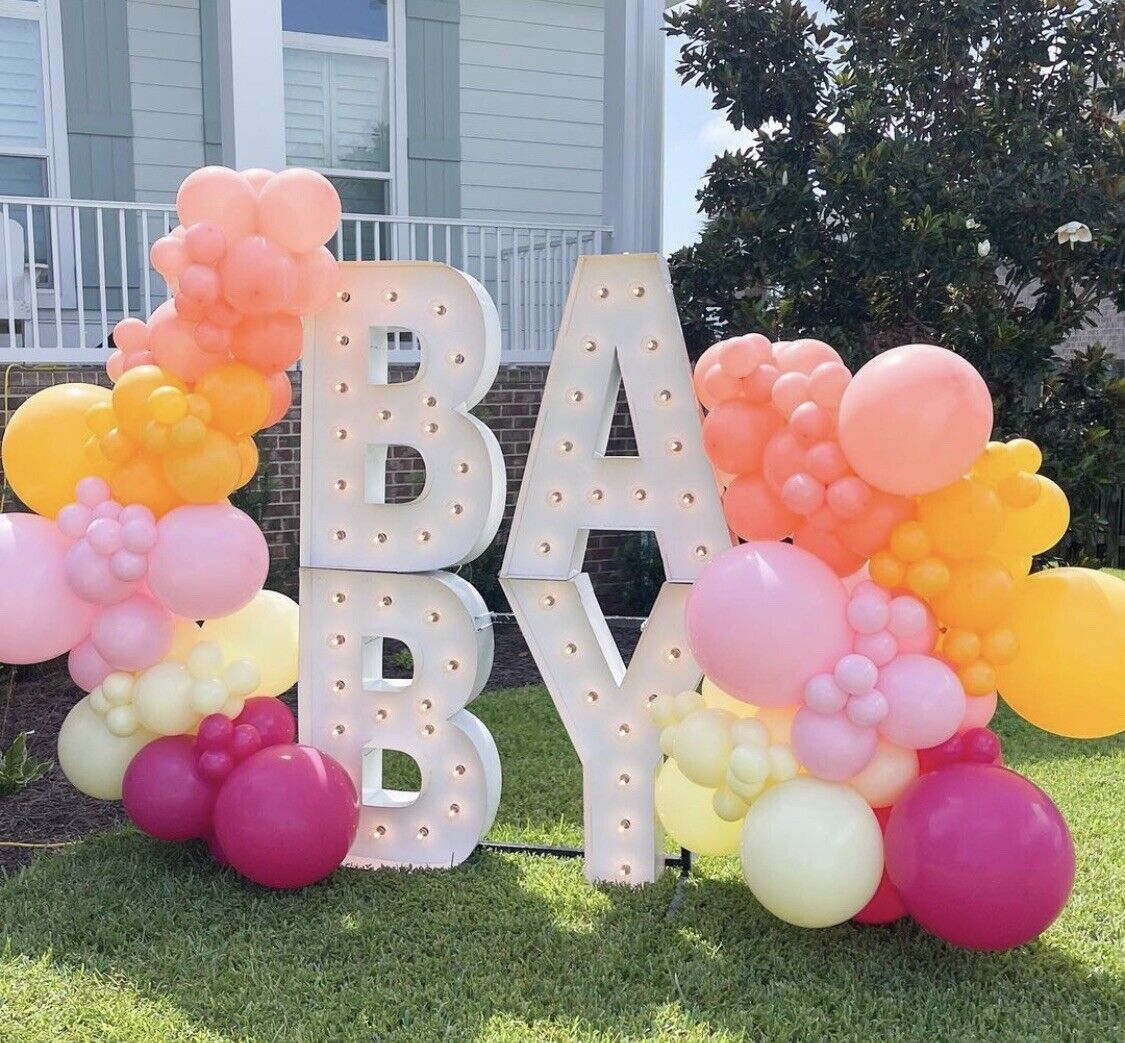 Pink Orange Balloon Arch Garland Kit Baby Shower Wedding Birthday Party