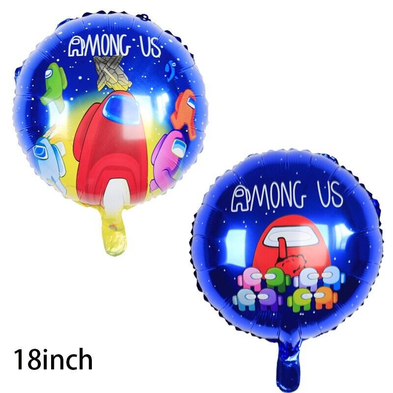 Among us Happy birthday banner Foil balloon party AU STOCK stickers cake topper