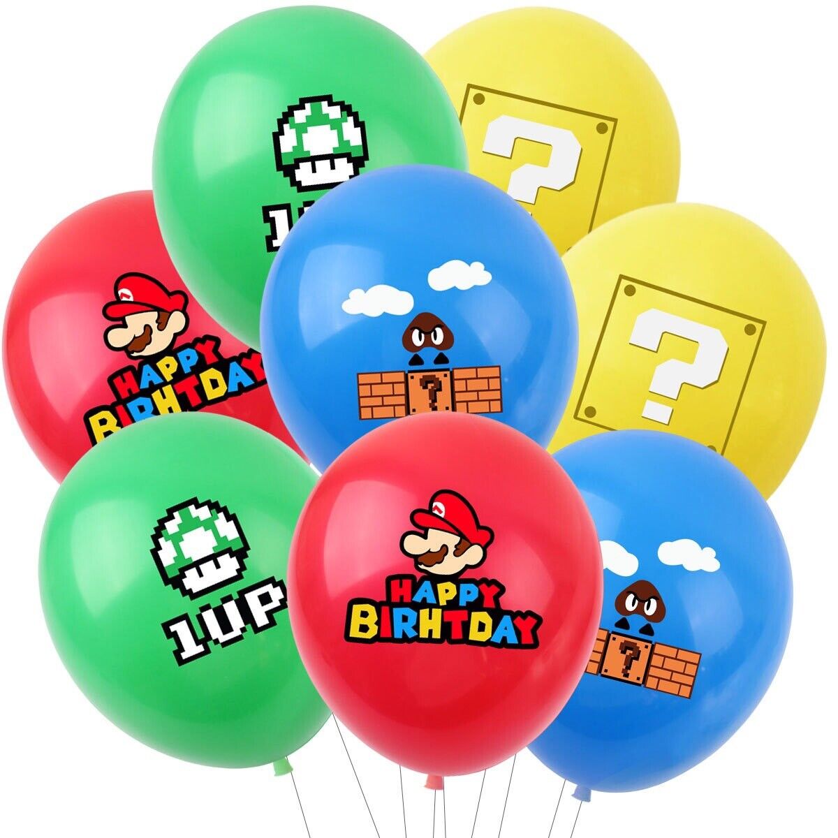 super mario 12 ps Latex Happy Birthday balloons Party Fun KIDS DECOR AU STOCK