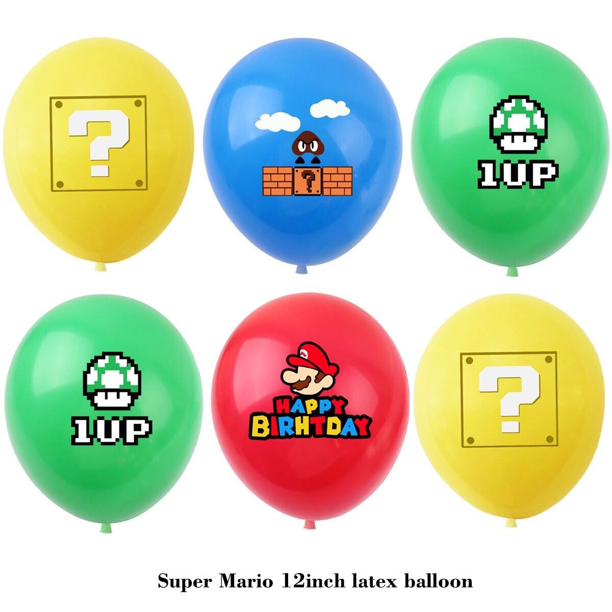 super mario 12 ps Latex Happy Birthday balloons Party Fun KIDS DECOR AU STOCK
