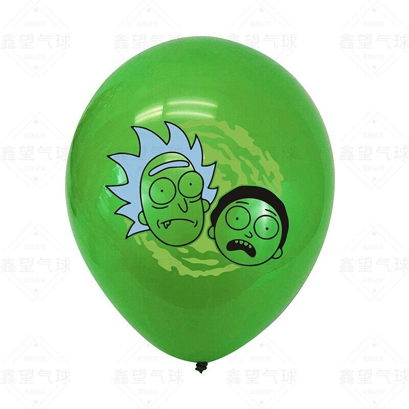 Rick & Morty 12 ps Latex Happy Birthday balloons Party Fun KIDS DECOR AU STOCK