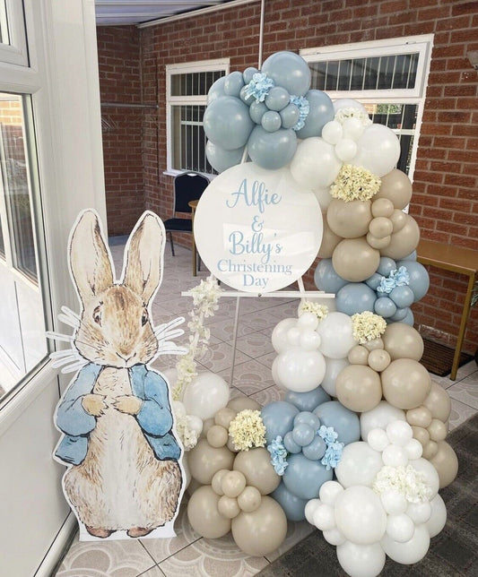 Balloon garland arch wedding baby shower birthday deco party peter rabbit blue