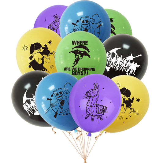 Fortnite3 10 ps Balloons latex 12 inch happy birthday