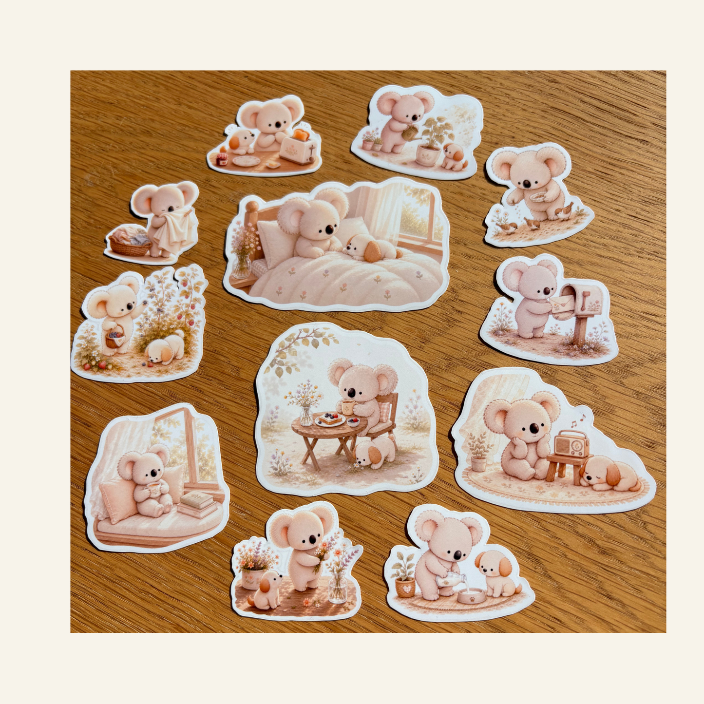 Olive & Little Pup Slow Morning Printable Stickers | Australian Little Joys