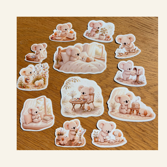 Olive & Little Pup Slow Morning Printable Stickers | Australian Little Joys