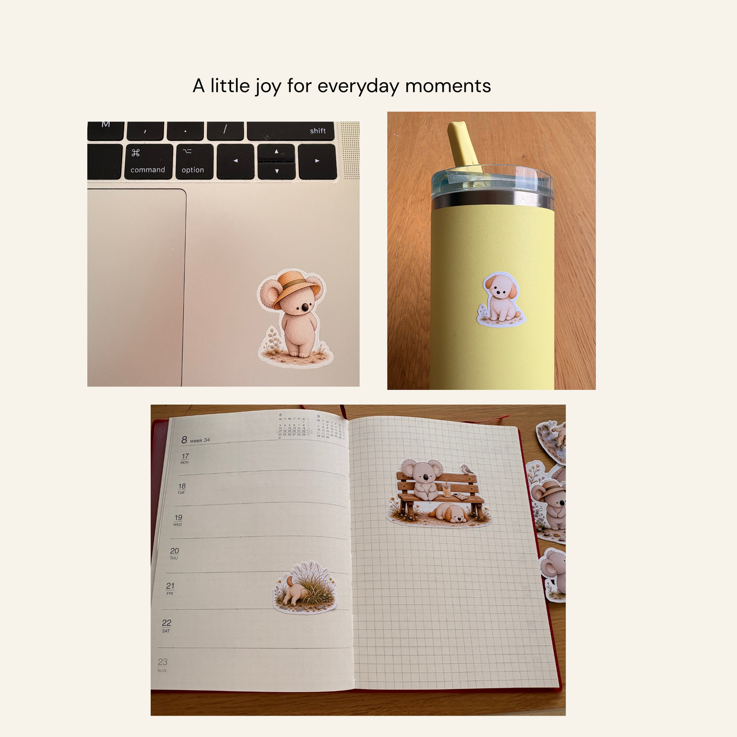 Olive & Little Pup Slow Morning Printable Stickers | Australian Little Joys