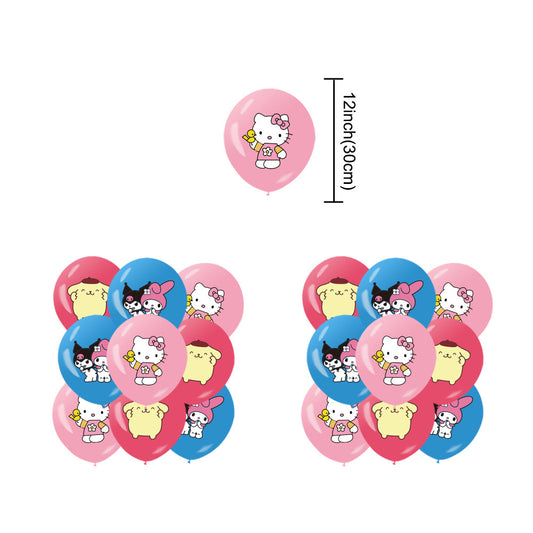 Sanrio Balloons 9 ps 12" Latex Happy Birthday Party Fun KIDS DECOR AU 2