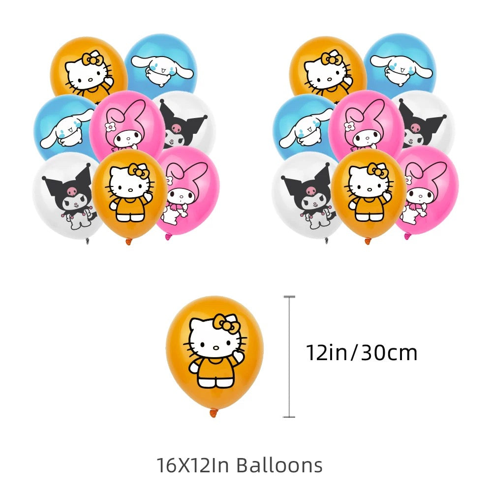 Hello Kitty Sanrio Balloons Happy birthday KIDS banner party decor topper