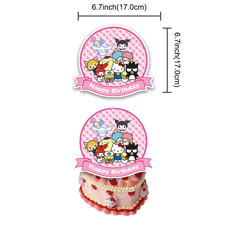 Hello Kitty Sanrio Balloons Happy birthday KIDS banner party decor topper