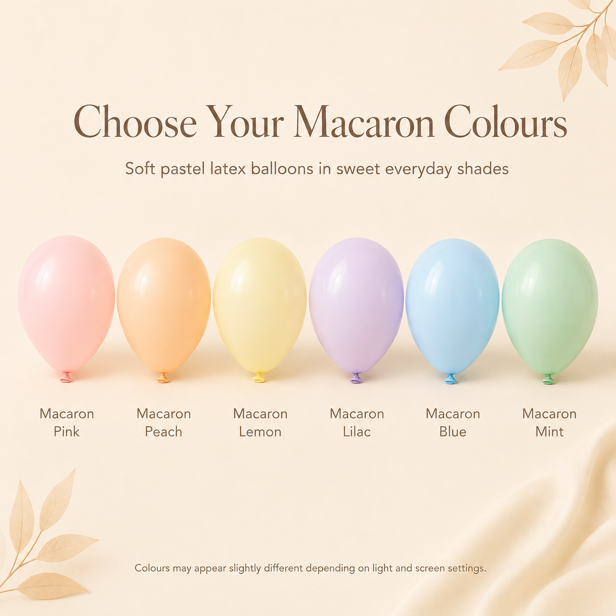 Macaron Latex Balloons | Pastel Party Balloons | 5", 10" & 18"