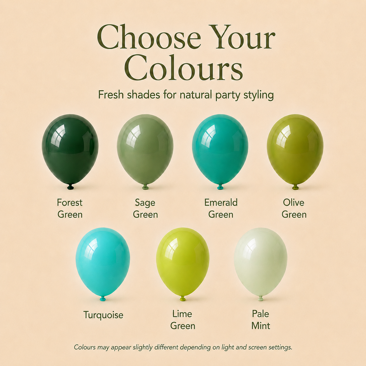 Green Latex Balloons | Party Balloons | 5", 10" & 18"