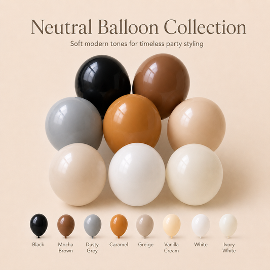 Neutral Latex Balloons | Modern Party Balloons | 5", 10" & 18"