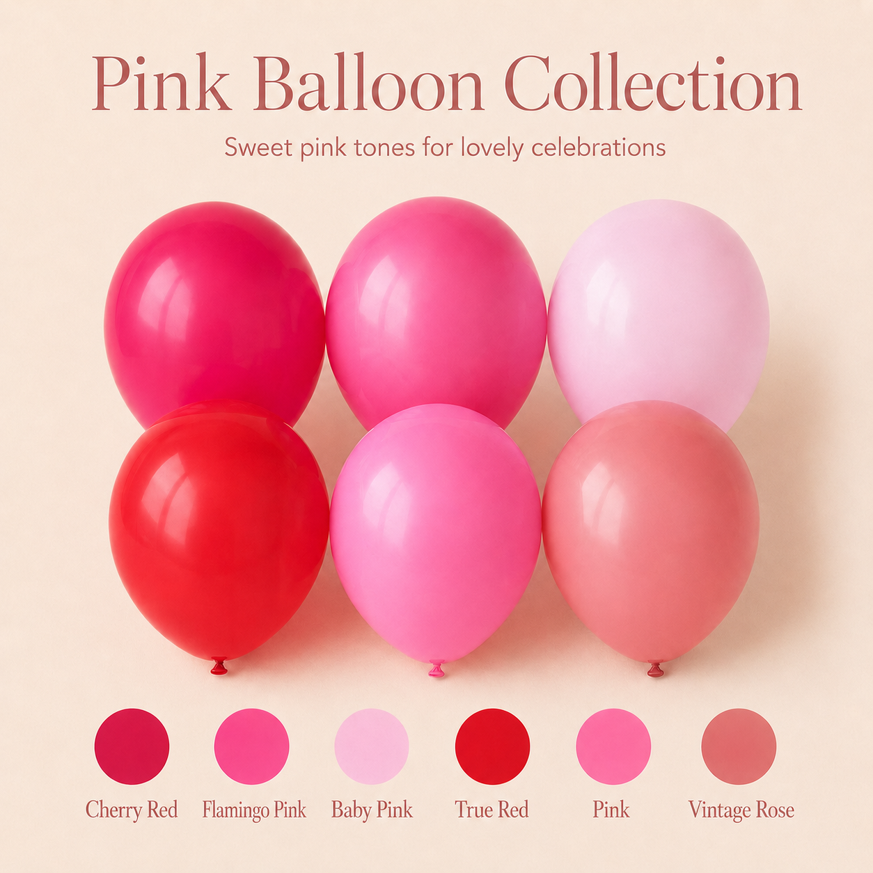 Pink & Red Latex Balloons | Pink Party Balloons | 5", 10" & 18"