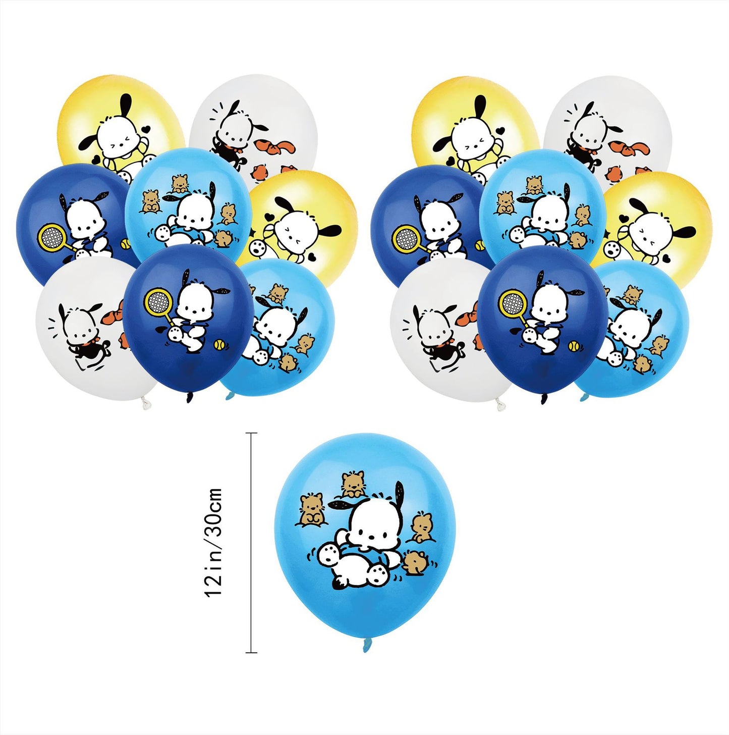 Pochacco Sanrio Balloons Happy birthday KIDS banner party decor cake topper