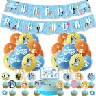 Bingo Bluey Birthday Party Supplies include Banner Cake Topper Balloons