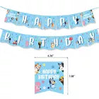 Bingo Bluey Birthday Party Supplies include Banner Cake Topper Balloons