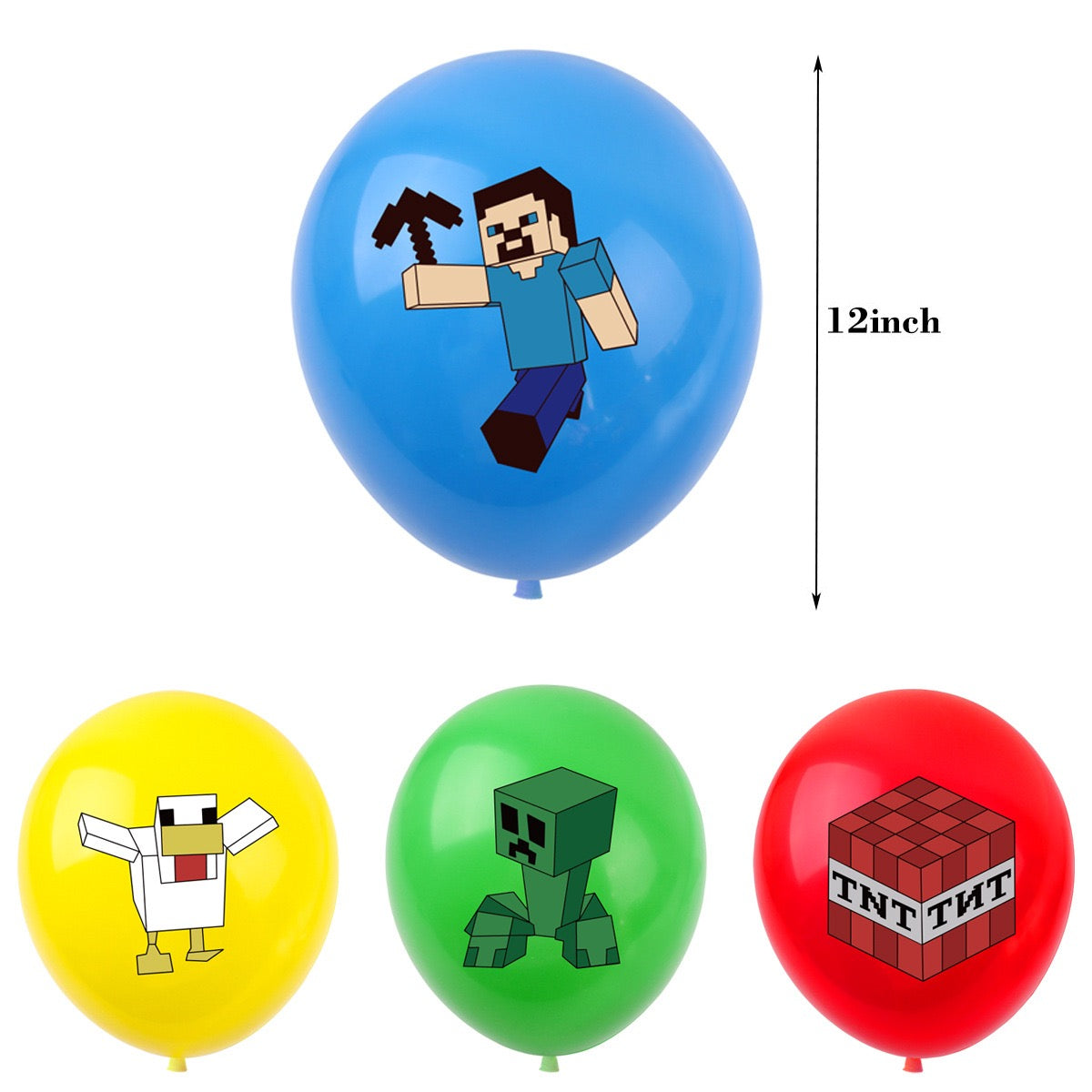 MINECRAFT2 Balloons 12 pcs 12" Birthday Party Fun DECOR AU STOCK