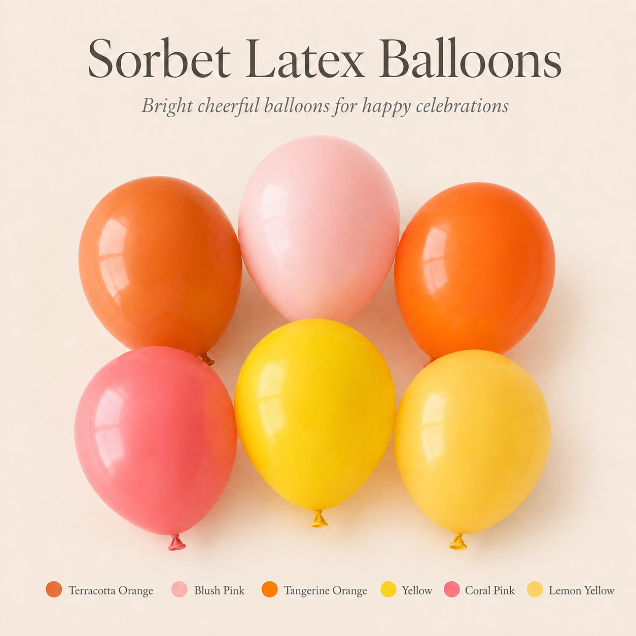 Sorbet Latex Balloons | Bright Party Balloons | 5", 10" & 18"