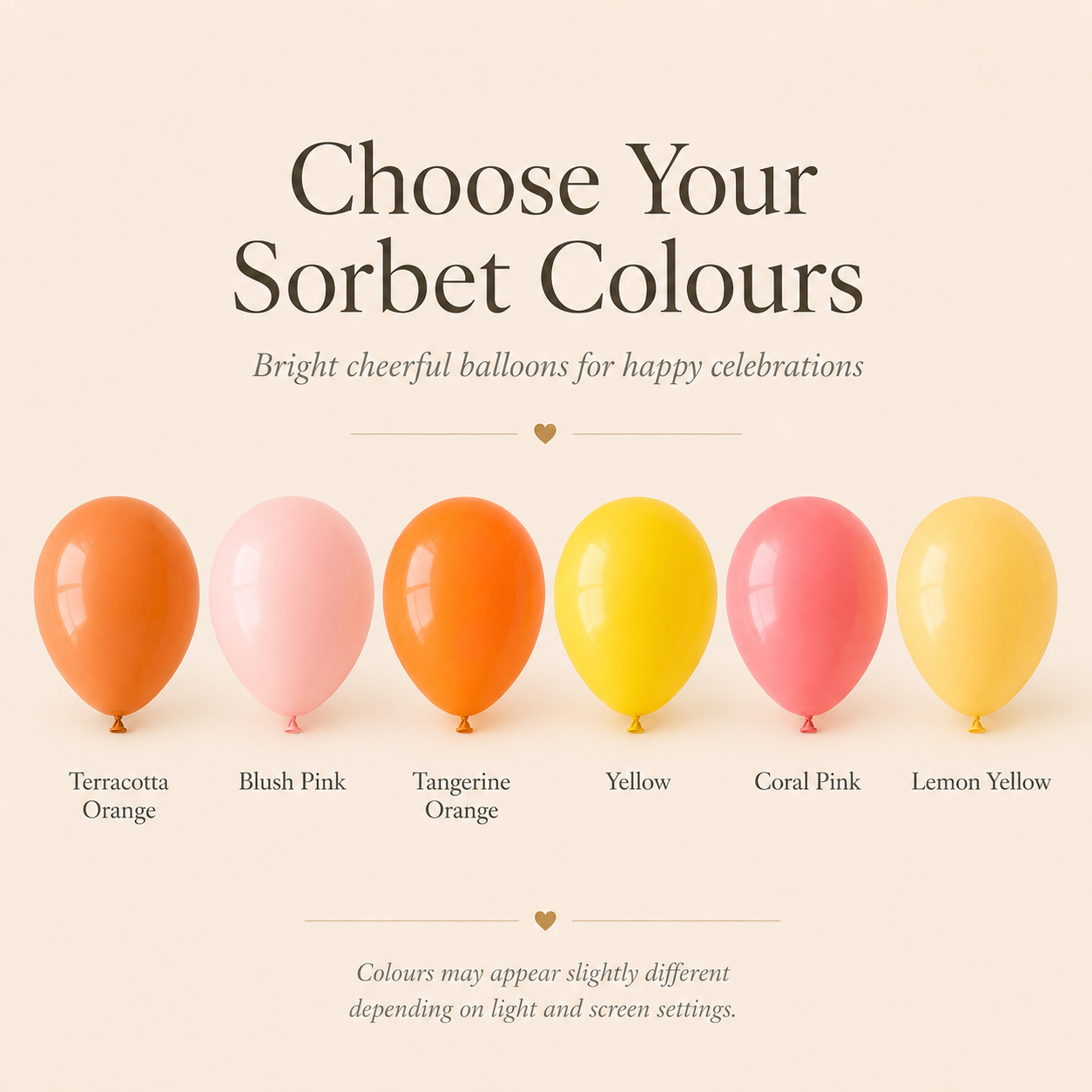 Sorbet Latex Balloons | Bright Party Balloons | 5", 10" & 18"
