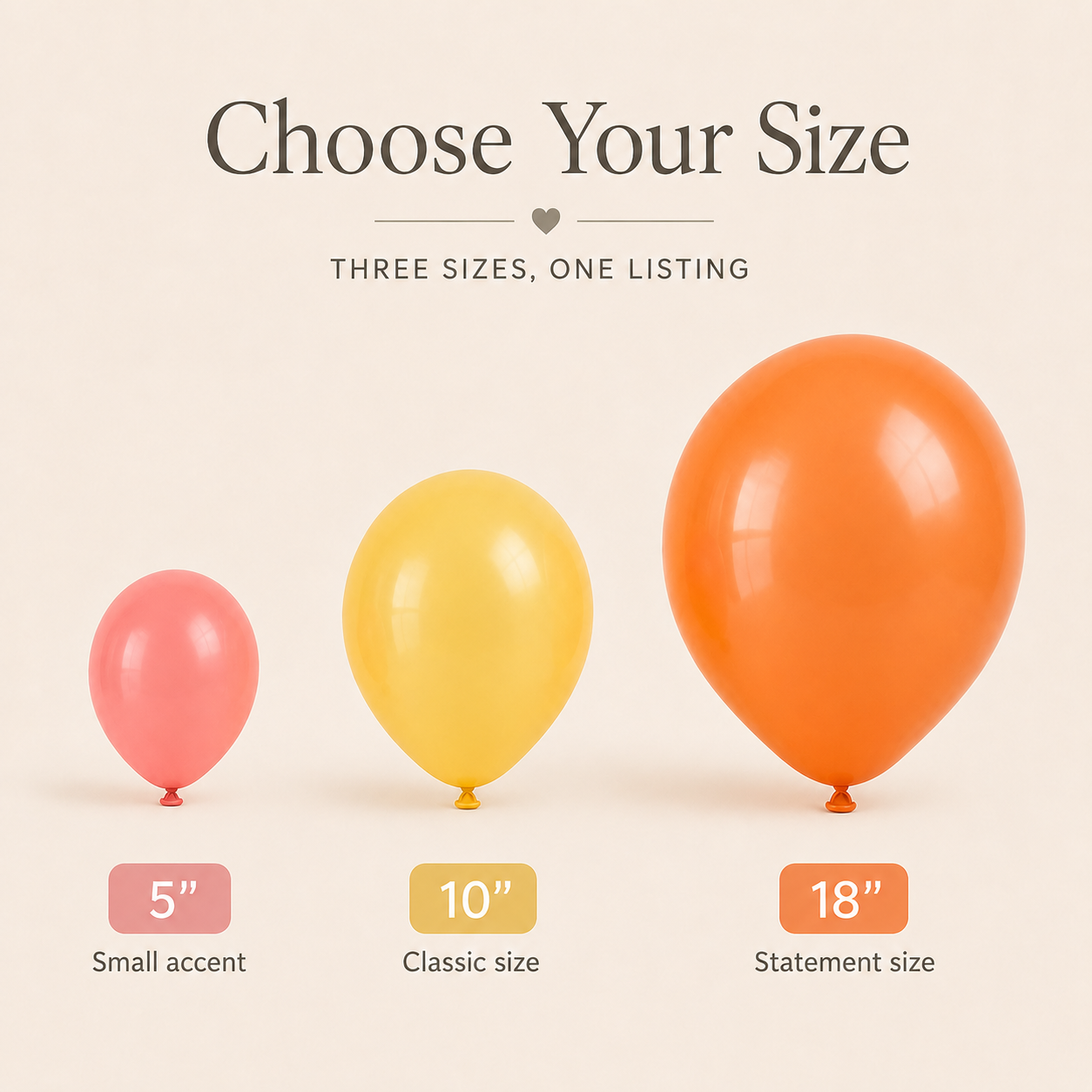 Sorbet Latex Balloons | Bright Party Balloons | 5", 10" & 18"
