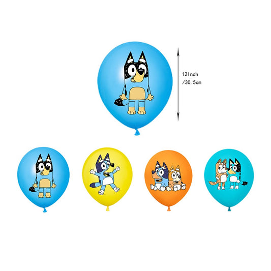 Bluey Balloons 8 ps 12" Latex Happy Birthday Party Fun KIDS DECOR AU dogs blue