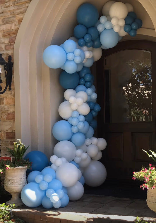 Balloon Garland Arch Wedding Baby Shower Birthday Deco party blue grey macaron