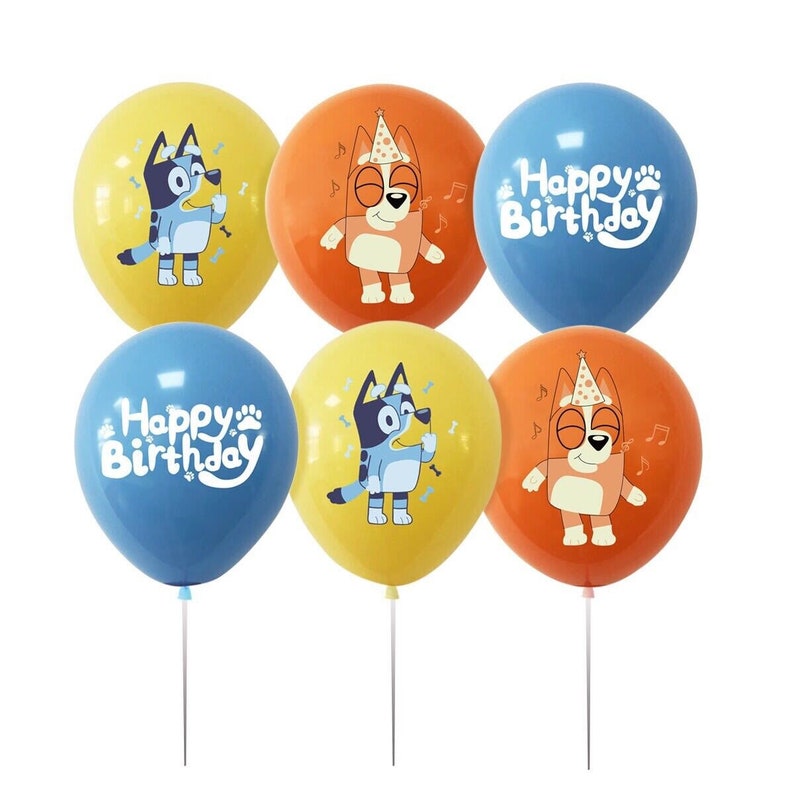 Bluey 12 pc 12" latex birthday party fun decor au stock balloon