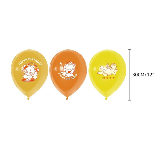 Garfield Balloons 6ps 12" Birthday balloon Party Fun DECOR AU STOCK kids