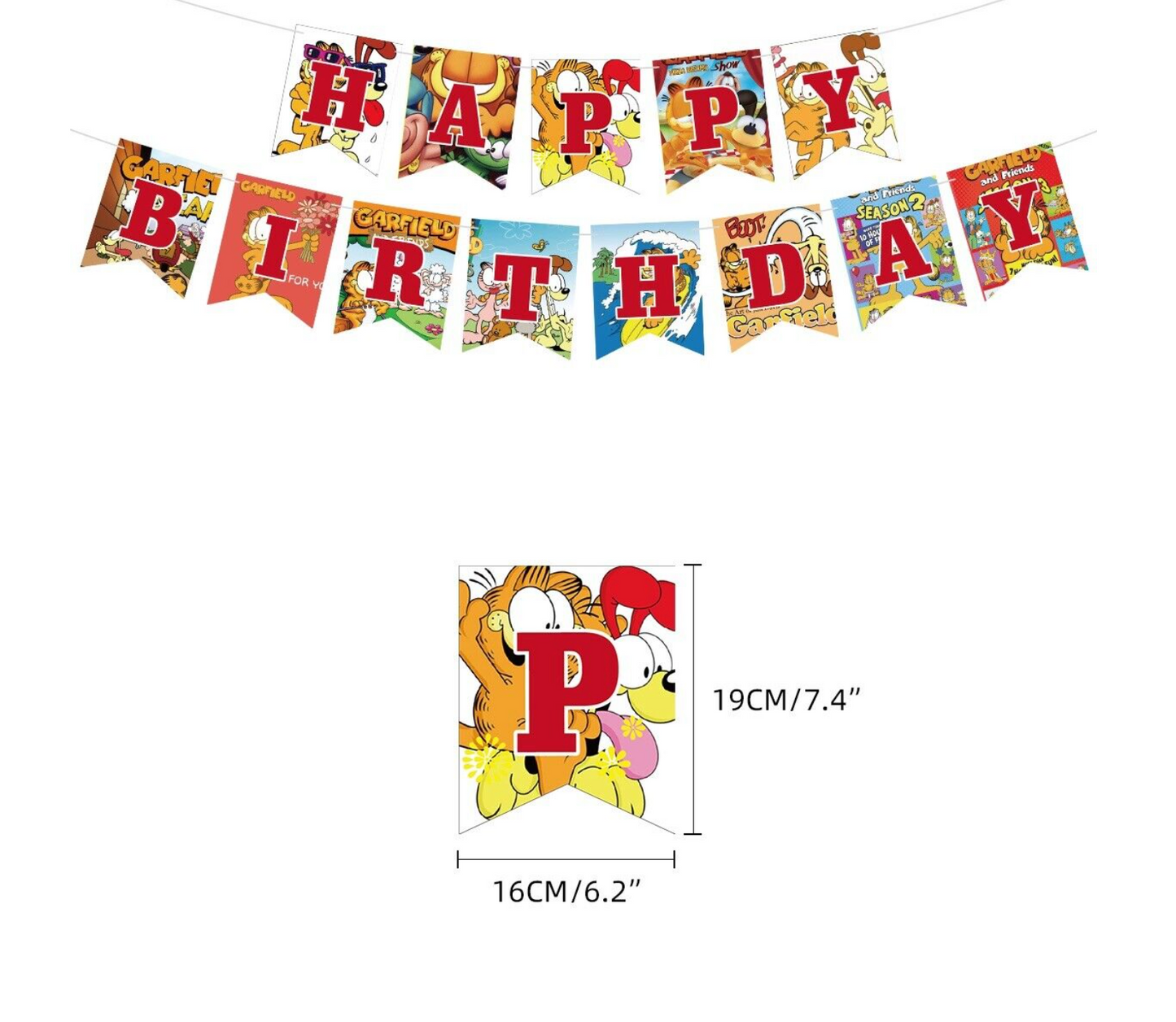 Garfield Balloons Happy birthday KIDS banner party decor cake topper