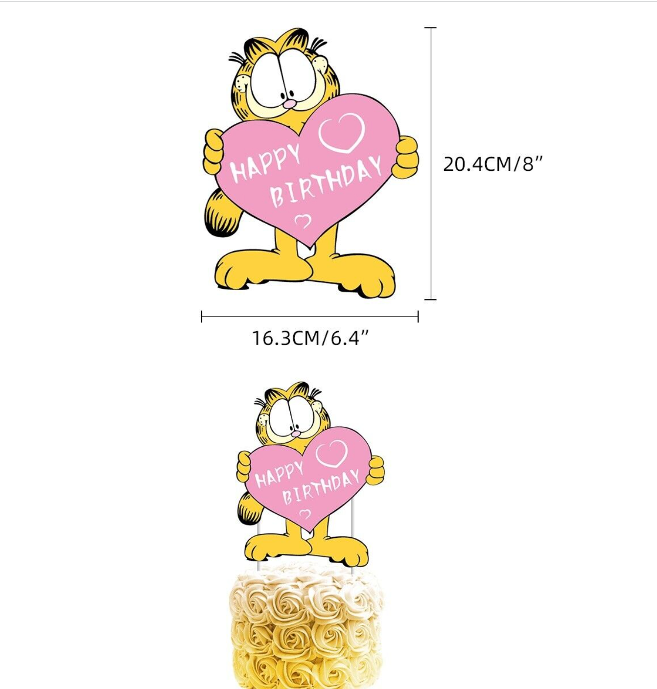 Garfield Balloons Happy birthday KIDS banner party decor cake topper