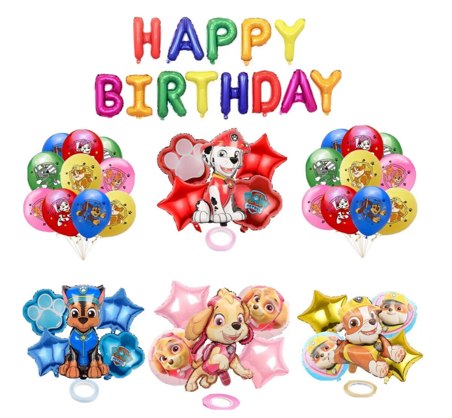 Paw patrol Balloons Happy birthday KIDS banner Foil balloon party set decor AU