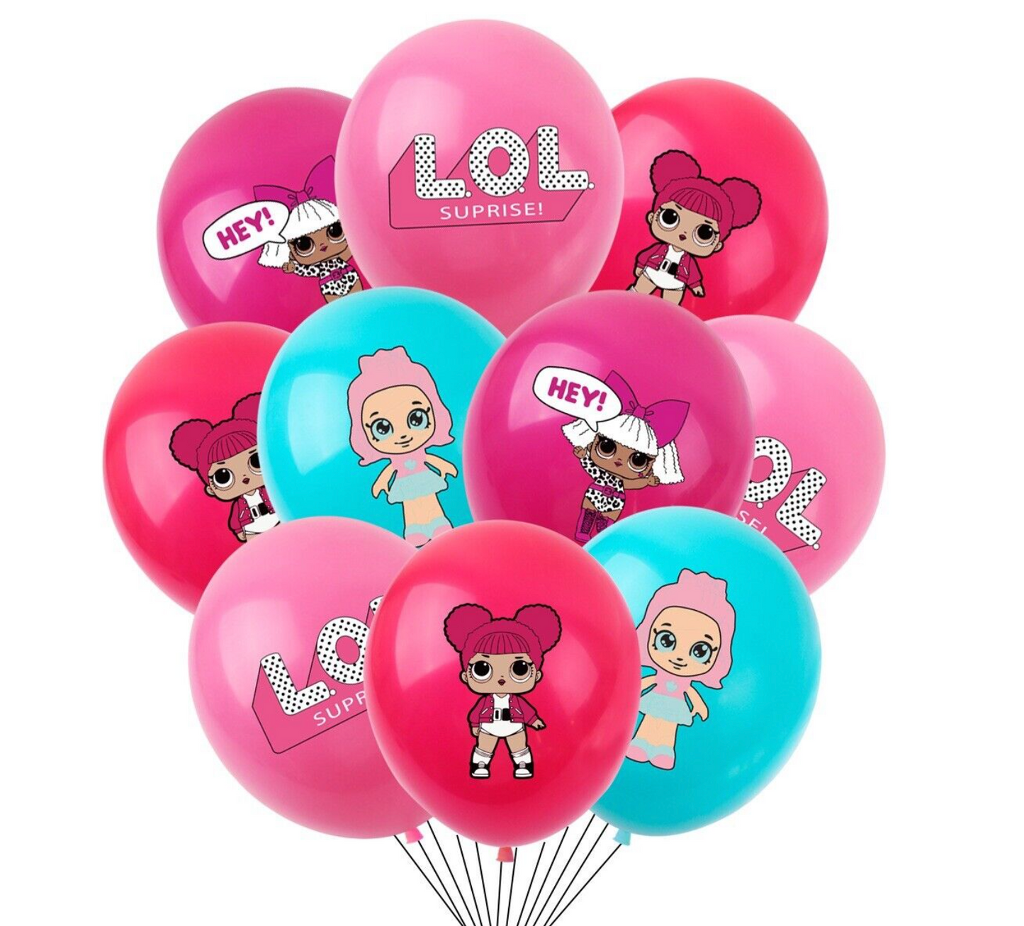 Lol dolls Balloons 12 ps 12" Latex Happy Birthday Party Fun KIDS DECOR AU STOCK