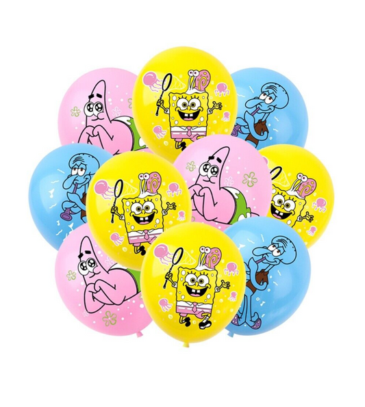 SpongeBob Balloons 12 ps 12" Latex Happy Birthday Party Fun KIDS DECOR AU STOCK