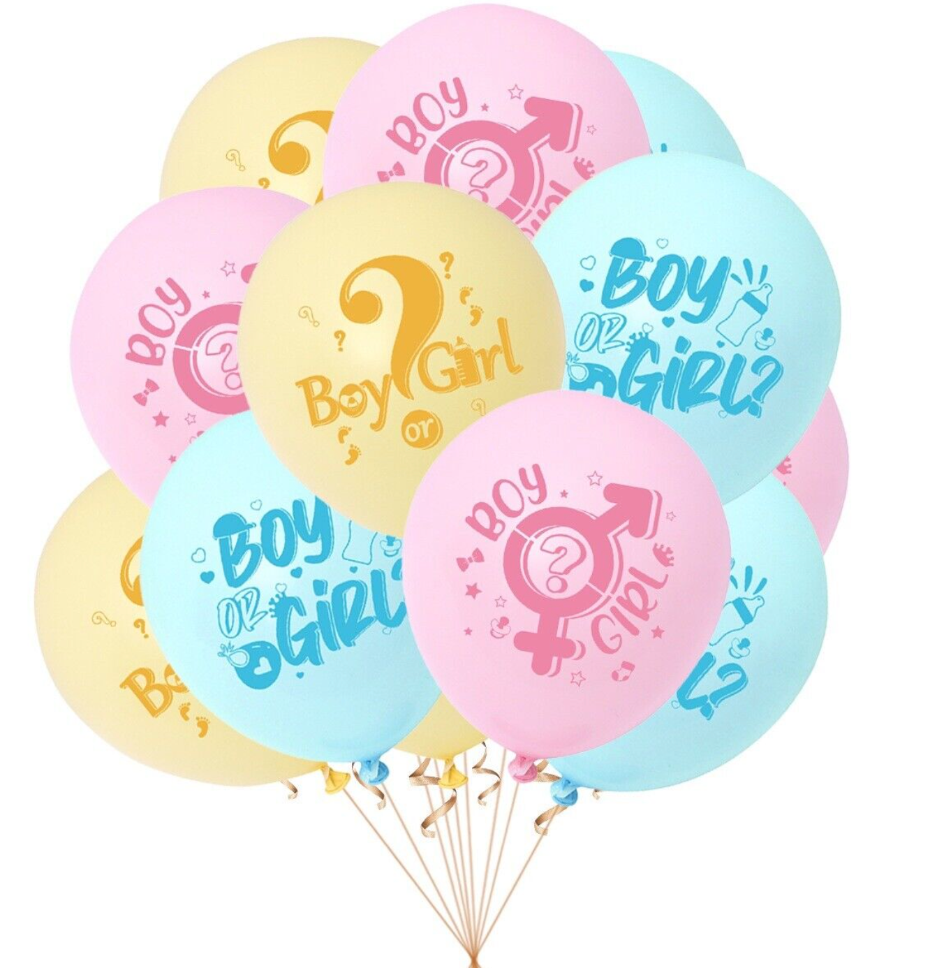 baby shower gender Balloons 6 ps 12" Latex Happy Party Fun KIDS DECOR AU