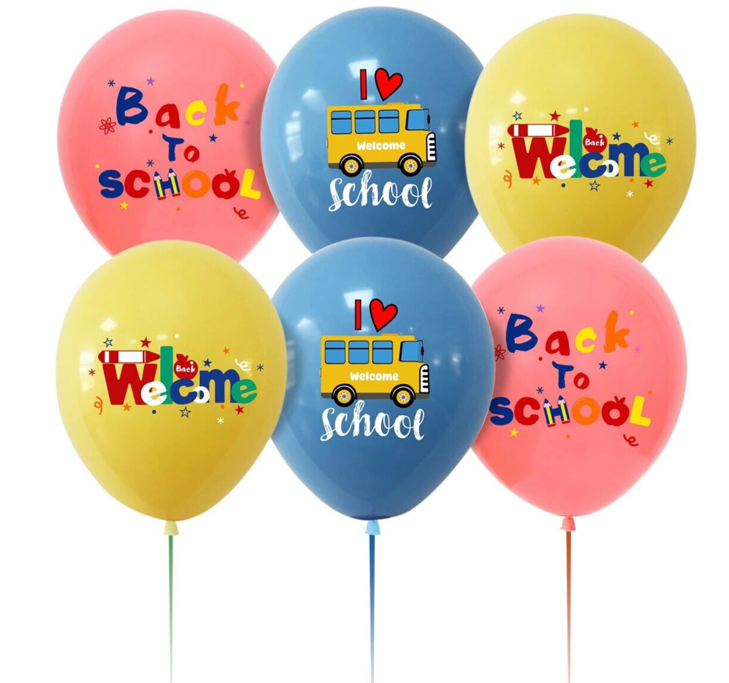 welcome back to school Balloons 6 ps 12" Latex Happy Party Fun KIDS DECOR AU