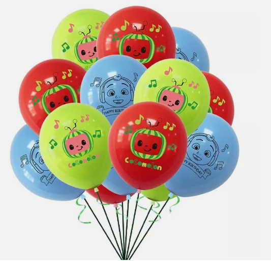 cocomelon Balloons 12 ps 12" Latex Happy Birthday Party Fun KIDS DECOR AU STOCK